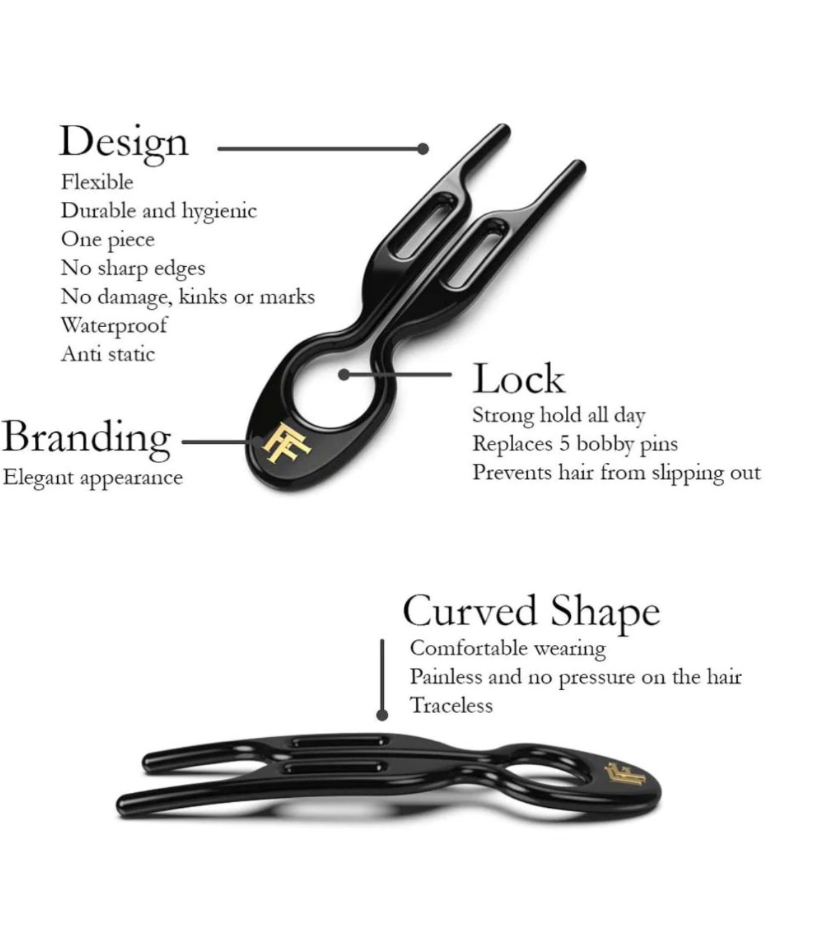 Nº 1 HAIRPIN | Black (3 per box)